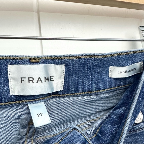 Frame Le Slim Palazzo Patch Pocket Wide Leg Jeans In Doris Size 27 - Picture 7 of 9